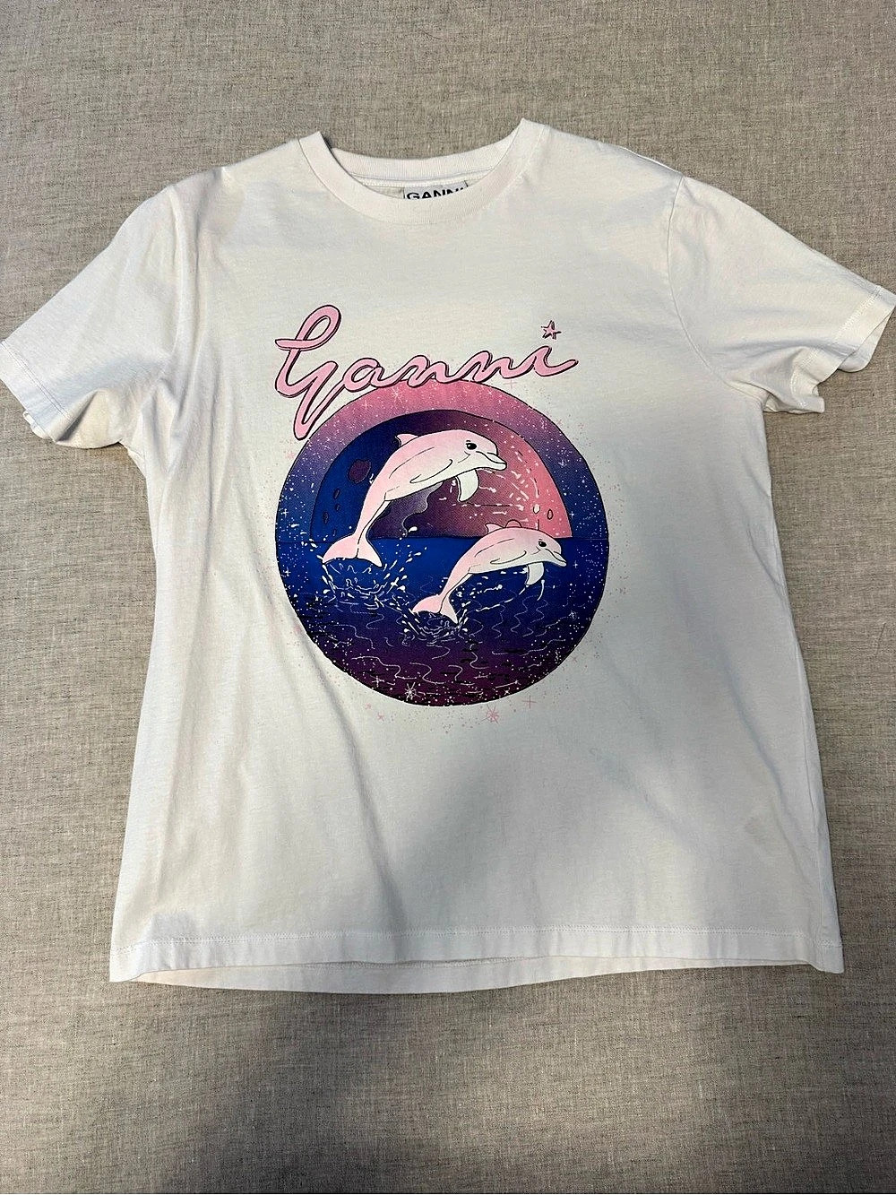 Ganni Dolphin Graphic Tee